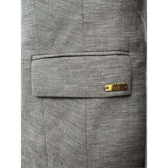 Calvin Klein Women’s Petite Linen Blend-Blazer Otter/White Size 2P - Picture 6 of 14